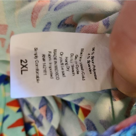 Lularoe - maxi skirt - size 2XL - mint and multi-colored print - NWOT - Picture 4 of 5